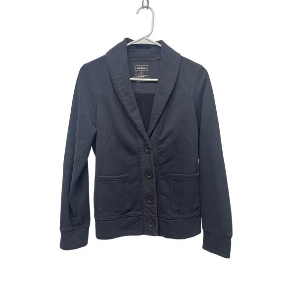 L.L. Bean Women's Button-down cardigan blazer coat black size small - Picture 1 of 7